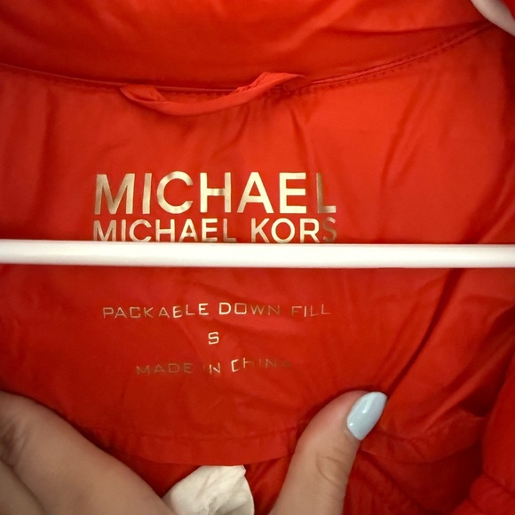 Michael Kors Vibrant Red Puffer Jacket - Picture 3 of 5